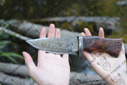 Damascus Knife - Quality Hunting and Camping | OnlyViking | Walnut