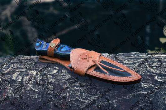 Damascus Knife - Quality Hunting and Camping | OnlyViking | Blue