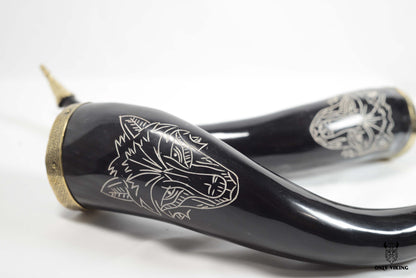 Viking Drinking Horn with Norse Symbol | OnlyViking