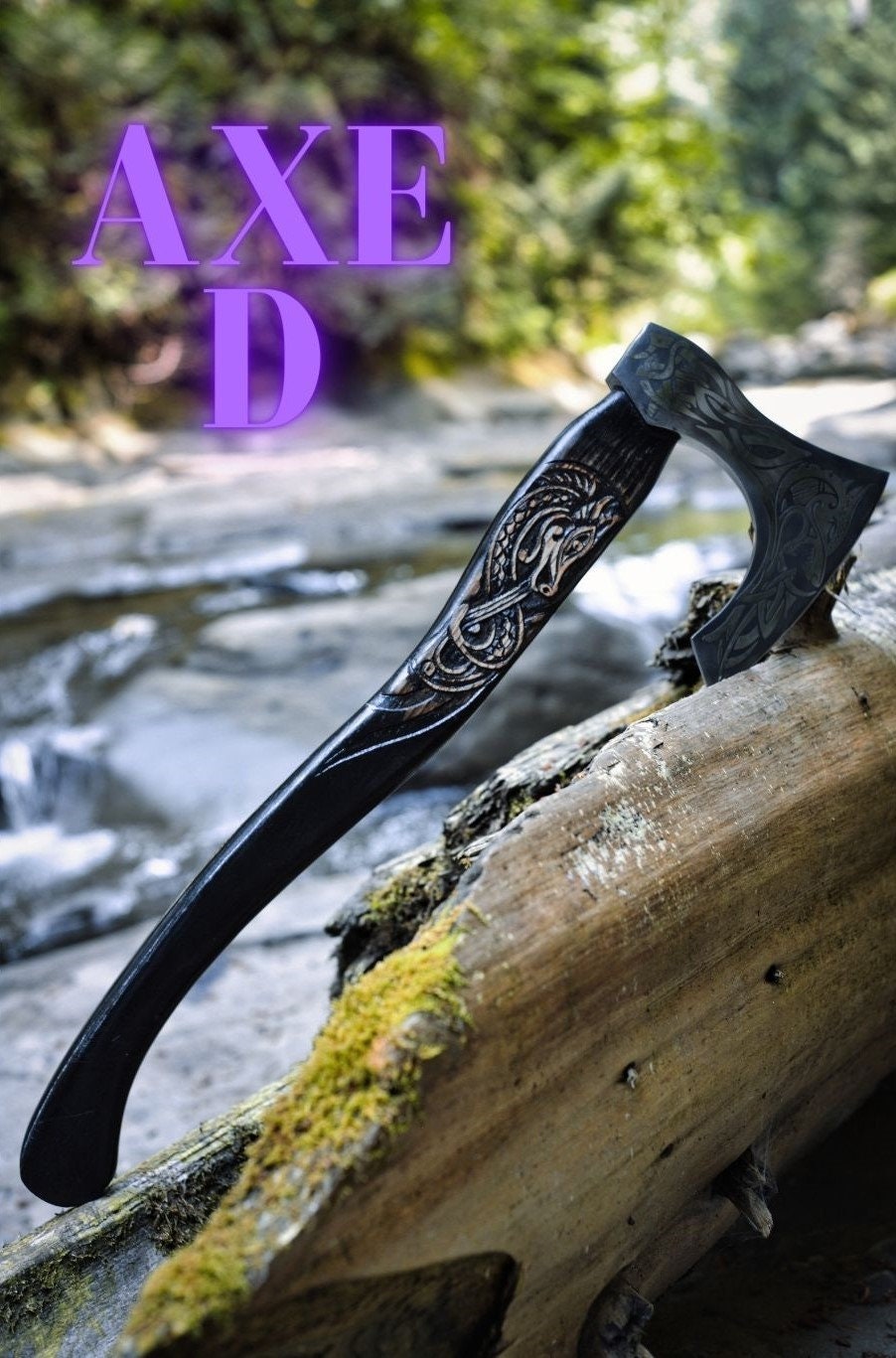OnlyViking Axe Hand Forged Carbon Steel | Personalized Wooden Box