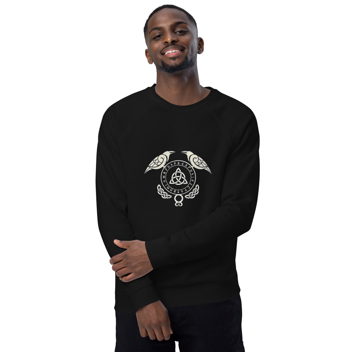 Unisex organic raglan sweatshirt | OnlyViking