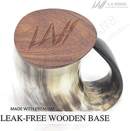 Viking Horn Mug  -100% Authentic Beer Horn Tankard. Leak Proof & Smell Proof Non Engraved Horn Beer Mug | Viking Gift