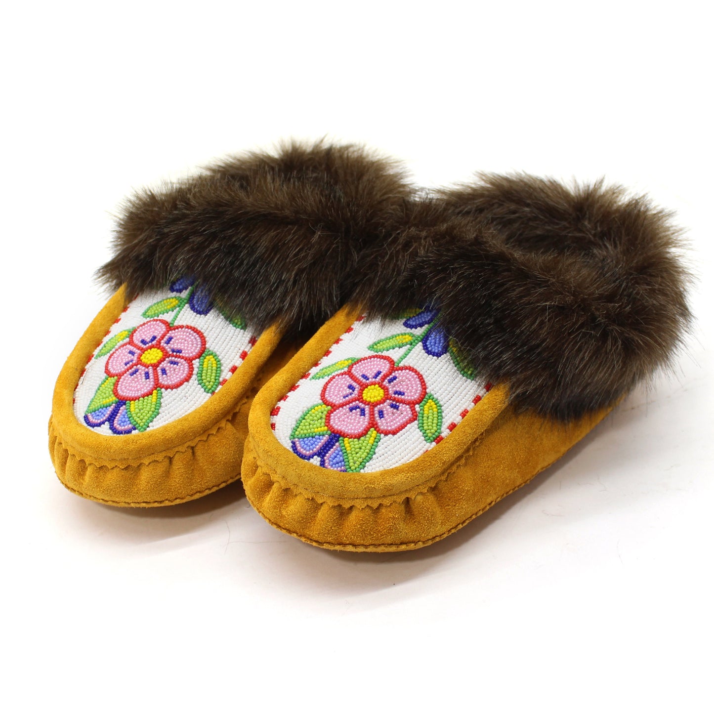 Leather Handmade Beaded Moccasins with Intricate Bead-work | OnlyViking