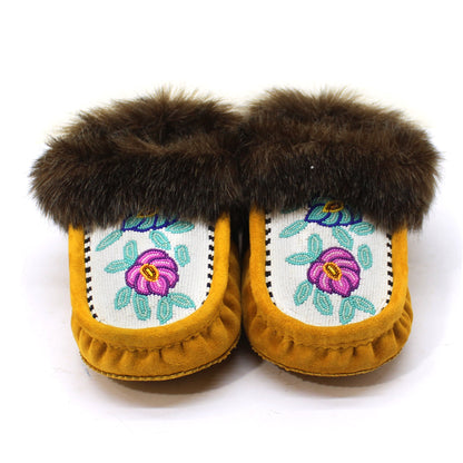 Leather Handmade Beaded Moccasins with Intricate Bead-work | OnlyViking