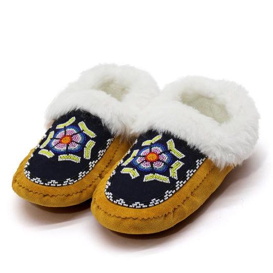 Handmade Moccasins beaded moccasins with Intricate bead-work and Fux Fur | OnlyViking