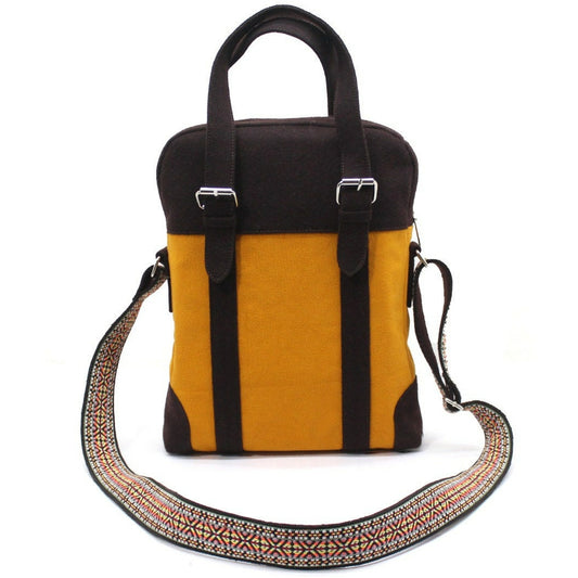 Only Viking Designer Canvas Handbag with Shoulder strap and leather Handles