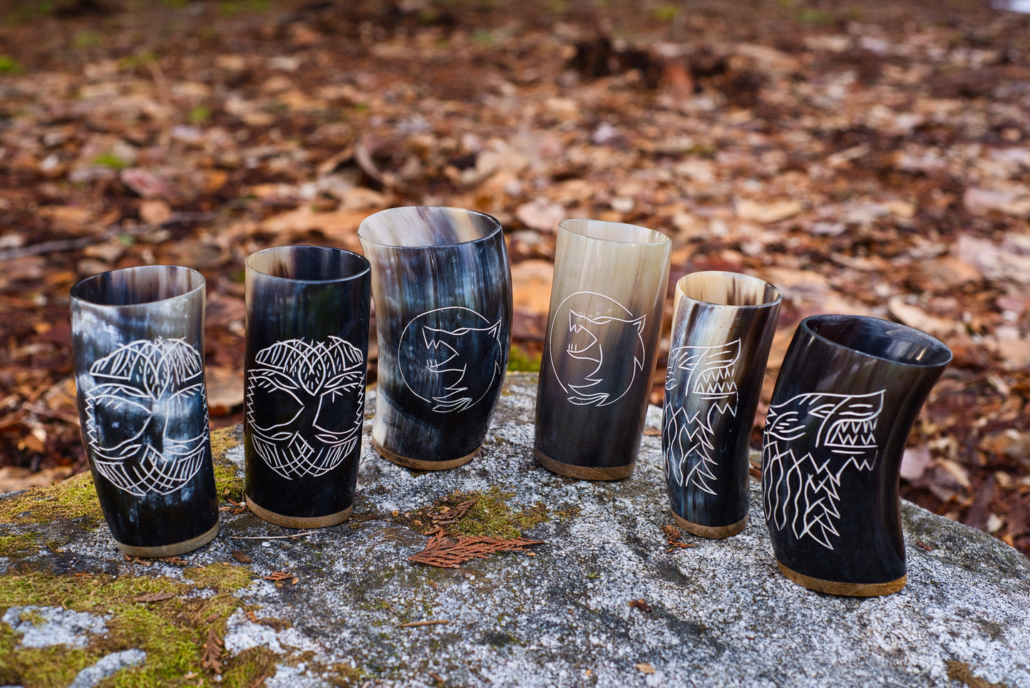 Drinking Horn Mead Cups Hand Carved | Free Personalization Engraving