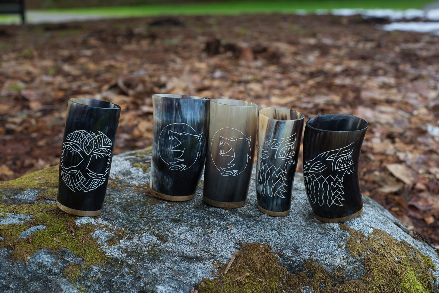 Drinking Horn Mead Cups Hand Carved | Free Personalization Engraving