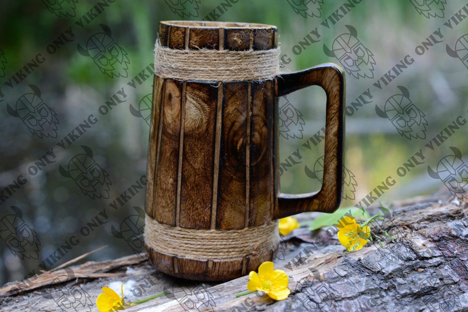 Viking Beer Mug Wooden - 100% Handcrafted Beer Wooden Tankard | Free Personalization Engraving
