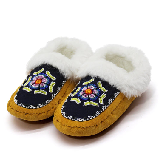Wholesale Beaded Handmade Moccasins beaded moccasins with Intricate bead-work and Fux Fur | OnlyViking