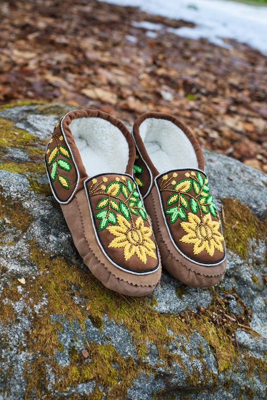 Moccasins Handmade beaded moccasins with Intricate bead-work | Genuine Leather