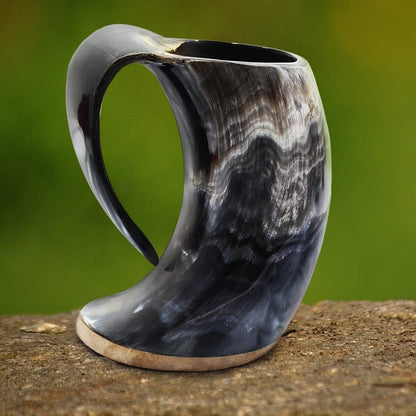 Viking Horn Mug  -100% Authentic Beer Horn Tankard. Leak Proof & Smell Proof Non Engraved Horn Beer Mug | Viking Gift