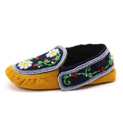 Leather Handmade Beaded Moccasins with Intricate bead-work Red
