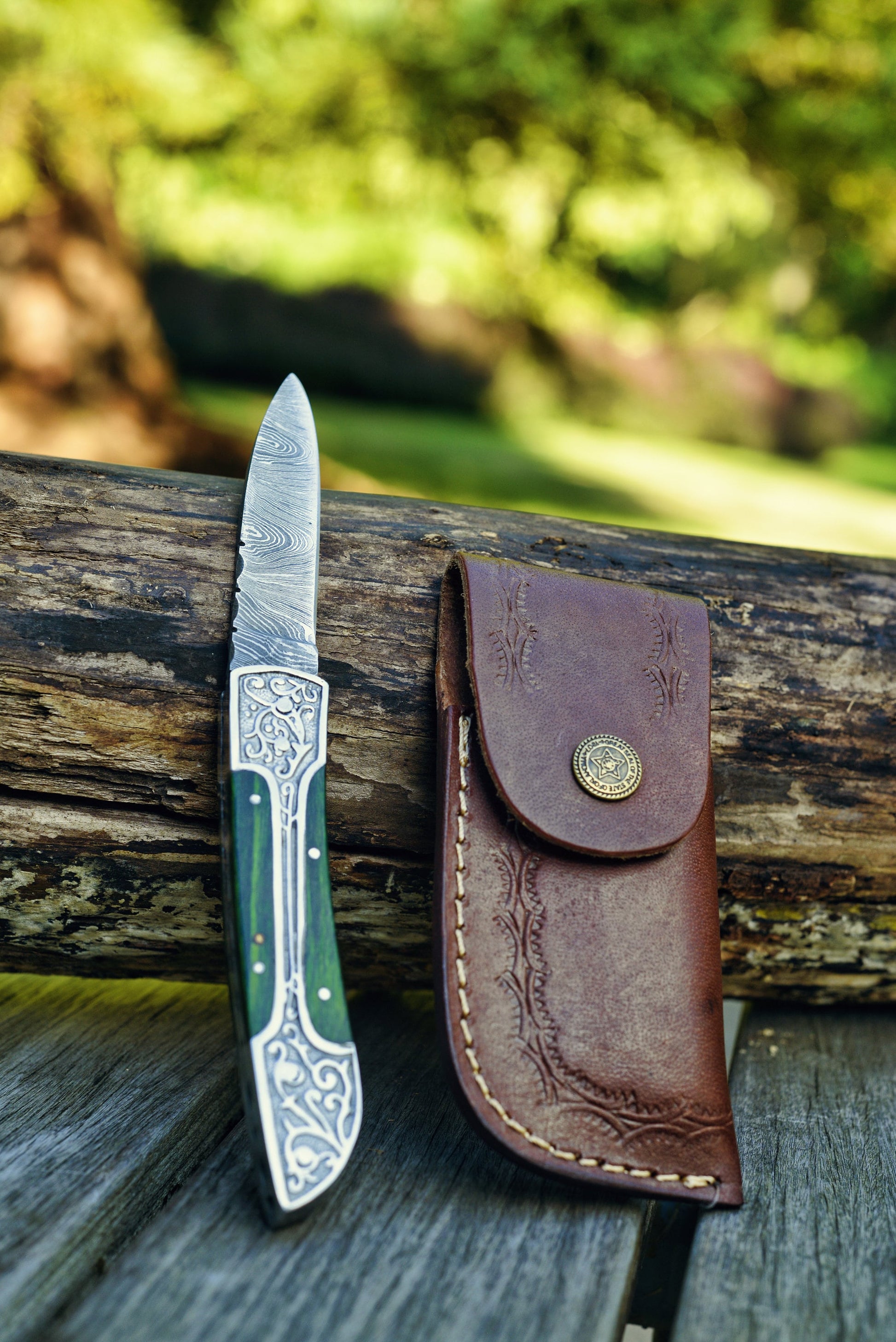 Damascus Folding knife Pocket knife Genuine Damascus Steel | Birthday Wedding Groomsmen AnniversaryGifts for Men